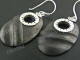 1 7/16" 925 Silver Sono Wood French Hook Earrings