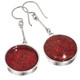 925 Silver Genuine Red Coral Drop Sterling Earrings, 1 1/2"