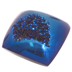 Square Cobalt Blue Titanium Agate Druzy Drusy 18x18mm Cabochon US Made, 3/4"