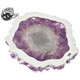 925 Silver Rare Big Amethyst Crystal Geode Slice Sterling Pendant, 2 3/4"