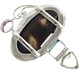 925 Silver Mabe Blister Pearl Amethyst Blue Topaz Citrine Sterling Pendant, 2"