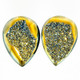 Pear Top Notch Lemon Blue Titanium Agate Druzy Drusy 18x13 Cabochon, 3/4"