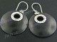 1 1/4" 925 Silver Sono Wood French Hook Earrings