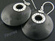 1 1/4" 925 Silver Sono Wood French Hook Earrings