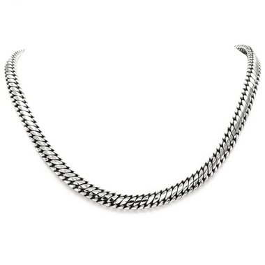 925 Silver Fat 12mm Hand Made Snake Solid Sterling Chain Necklace
