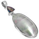 925 Silver Blue Nautilus Shell Trillion Mystic Topaz Sterling Pendant, 2 1/2"