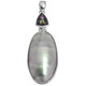 925 Silver Blue Nautilus Shell Trillion Mystic Topaz Sterling Pendant, 2 1/2"