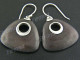 1" 925 Silver Sono Wood French Hook Earrings
