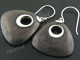 1" 925 Silver Sono Wood French Hook Earrings