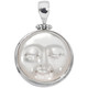 925 Sterling Moon Sun Goddess Oyster Mother Of Pearl Sterling Pendant, 1 3/8"