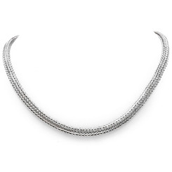 925 Silver 8mm Handmade Double Braid Sterling Chain Necklace