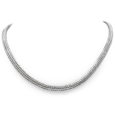 925 Silver 8mm Handmade Double Braid Sterling Chain Necklace