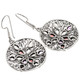 925 Silver Intricately Handmade Filigree Mixed Gems Sterling Earrings, 1 1/8"
