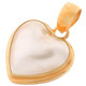 925 Silver Gold Heart Cultured Mabe Pearl Gold Plated Sterling Pendant, 1 1/4"