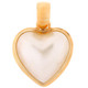 925 Silver Gold Heart Cultured Mabe Pearl Gold Plated Sterling Pendant, 1 1/4"