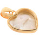 925 Silver Gold Heart Cultured Mabe Pearl Gold Plated Sterling Pendant, 1 1/4"