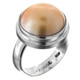 925 Silver 15mm South Pacific Ocean Cultured Gold Mabe Pearl Sterling Adj Ring