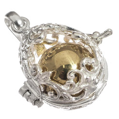 925 Silver Teardrop Harmony Bali Chime Sterling Fob Locket Pendant, 1 1/8"