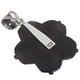 925 Silver Black Mother Of Pearl Shell Green Flower Peridot Pendant, 1 3/8"