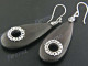 1 15/16" 925 Silver Sono Wood French Hook Earrings