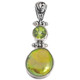 925 Silver Peridot Green Biwa Freshwater Coin Pearl Sterling Pendant, 1 1/4"