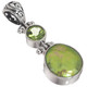 925 Silver Peridot Green Biwa Freshwater Coin Pearl Sterling Pendant, 1 1/4"