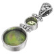 925 Silver Peridot Green Biwa Freshwater Coin Pearl Sterling Pendant, 1 1/4"