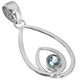 925 Silver Artful Looping Teardrop Hoop Blue Topaz Sterling Pendant, 1"