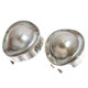 925 Silver Oyster Mabe Blister Pearl In Shell Sterling Omega Post Earrings, 7/8"