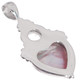 925 Silver Heart Pink Mabe Cultured Pearl Natural Moonstone Pendant, 1 3/4"