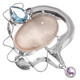 925 Silver Huge Blue Topaz Sparkling Agate Druzy Sterling Sliding Pendant, 3"