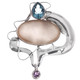 925 Silver Huge Blue Topaz Sparkling Agate Druzy Sterling Sliding Pendant, 3"