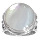 925 Silver Iridescent White Oyster Mother Of Pearl Solid Sterling Ring, 3/4"