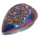 Pear Rainbow Titanium Agate Druzy 47x30mm Teardrop Cabochon US Made, 1 7/8"