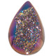Pear Rainbow Titanium Agate Druzy 47x30mm Teardrop Cabochon US Made, 1 7/8"