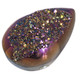 Pear Rainbow Titanium Agate Druzy 47x30mm Teardrop Cabochon US Made, 1 7/8"