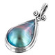 925 Silver Teardrop Blue Mabe Pearl Sterling Pendant, 7/8"