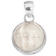 925 Silver Hand Carving Moon Sun Goddess Bison Bone Sterling Pendant, 1"