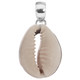 925 Silver Beach Tropical Cowry Shell Sterling Pendant, 1 1/4"
