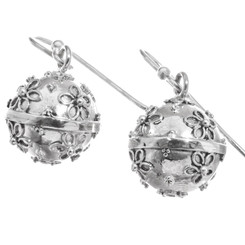 925 Sterling Silver Bali Chime Harmony Ball Earrings, 1/2"
