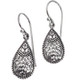 925 Silver Teardrop Bali Handmade Artisan Sterling Earrings, 9/16"