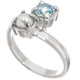 925 Silver Natural Blue Topaz White Freshwater Button Pearl Sterling Ring