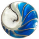925 Silver Round Blue Nautilus Shell Sterling Adj Sz 6 Ring