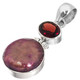 925 Silver Garnet Burgundy Freshwater Coin Pearl Sterling Pendant, 1 1/2"