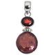 925 Silver Garnet Burgundy Freshwater Coin Pearl Sterling Pendant, 1 1/2"