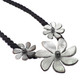 Blacklip Oyster Flower Mother Of Pearl Shell Black Rope Necklace
