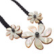 Goldlip Oyster Flower Mother Of Pearl Shell Black Rope Necklace
