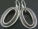 1 1/4" 925 Silver Sono Dark Wood Oval French Hook Earrings