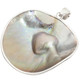 925 Silver Heart Mabe Blister Pearl In The Shell Sterling Pendant, 2 1/4"