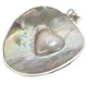 925 Silver Heart Mabe Blister Pearl In The Shell Sterling Pendant, 2 1/4"